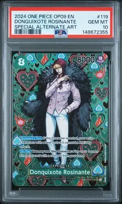 ONE PIECE DONQUIXOTE ROSINANTE 2024 OP09-EMPERORS IN THE NEW WORLD #119 PSA 10 - Image 1