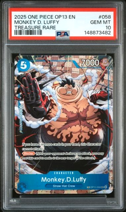 2025 ONE PIECE OP13-CARRYING ON HIS WILL MONKEY D. LUFFY TREASURE RARE PSA 10 - Image 1
