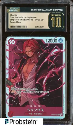 2024 ONE PIECE SHANKS 0P09-04 JPN EMPERORS/NEW WORLD CGC PRISTINE 10 - Image 1