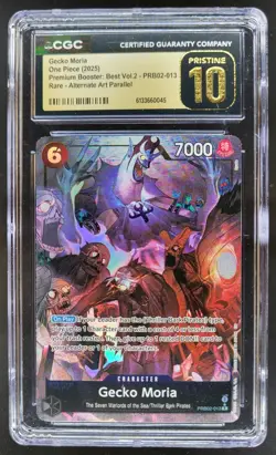 2025 ONE PIECE GECKO MORIA RARE ALT ART PRB02-013 CGC 10 PRISTINE PT - Image 1