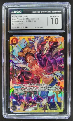 2024 ONE PIECE JP MONKEY D. LUFFY SECRET RARE OP10-118 CGC 10 RC7 - Image 1