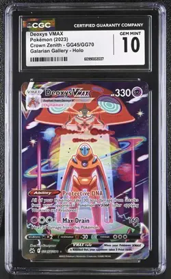 ✨✨ CGC 10 ENGLISH Deoxys VMAX Crown Zenith GG45/GG70 Pokemon Card - Image 1