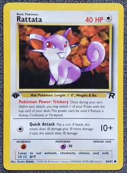 1st Edition Rattata - Team Rocket - #66/82 - Vintage Pokemon Card 2000 WOTC - Image 1