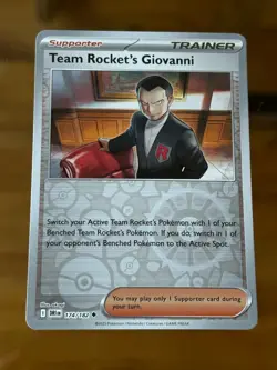 Team Rocket's Giovanni 174/182 Sv10 Trainer Pokemon Card Reverse Holo - Image 1