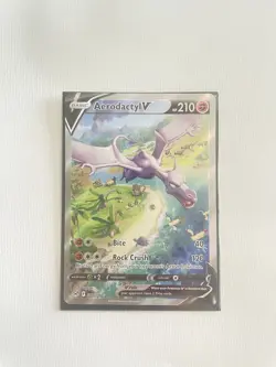Pokemon TCG Aerodactyl v Sword & Shield Lost Origin Holo Ultra Rare Card 180/196 - Image 1