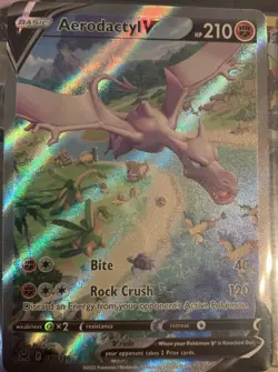 Pokemon TCG Aerodactyl v Sword & Shield Lost Origin Holo Ultra Rare Card 180/196 - Image 3