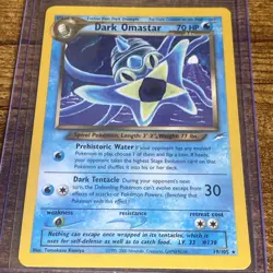 Pokemon Dark Omastar 70 HP Stage 2 Neo Destiny 19/105 Rare Regular English Card - Image 1