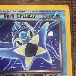 Pokemon Dark Omastar 70 HP Stage 2 Neo Destiny 19/105 Rare Regular English Card - Image 3