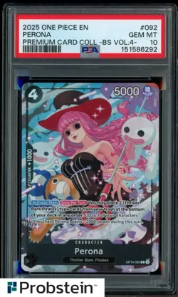 2025 One Piece EN Premium Card Collection Vol.4 Perona PSA 10 GEM MINT - Image 1