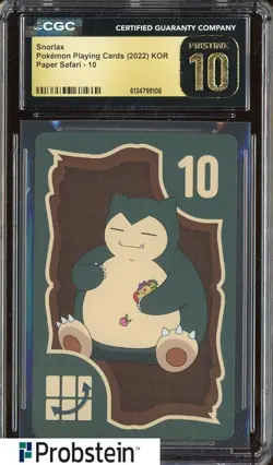 2022 Pokemon Playing Cards Korean Paper Safari Snorlax CGC 10 PRISTINE - Image 1