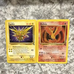 Pokemon TCG Base Set 2 Card Lot - Zapdos 30/62 Moltres 27/62 - Nintendo, Wizards - Image 1