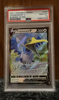 Pokemon Cramorant v Shining Fates Card #054 PSA 10 Graded - Image 1