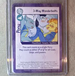 3-Way Wonderbolts Pony Card My Little Pony TSSSF Red Back Smutfic expansion - Image 1