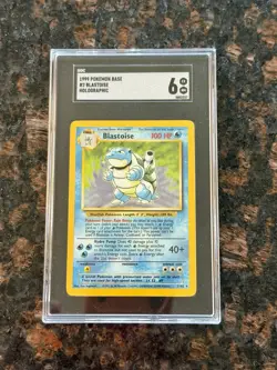 1999 Pokemon BASE 2/102 BLASTOISE Holographic Card SGC Graded 6 EX/NM - Image 1
