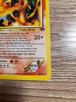 Pokemon Blaine's Charizard Gym Challenge Holo Card 2/132 NM-LP SWIRL - Image 5