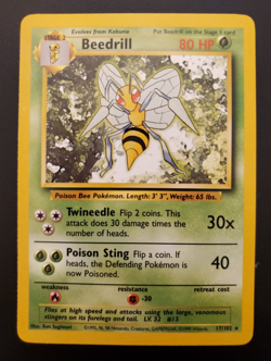 Beedrill - 17/102 - Pokemon Base Set Unlimited Rare Card WOTC LP - Image 1