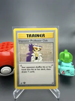 Pokemon Cards: Base Set 1st Edition Rare: Impostor Professor Oak 73/102 - Image 1