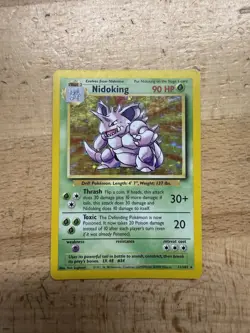 Pokemon TCG Nidoking Base Set 11/102 Holo Vintage Card - MP/LP - Image 1