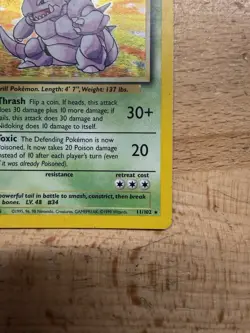 Pokemon TCG Nidoking Base Set 11/102 Holo Vintage Card - MP/LP - Image 2