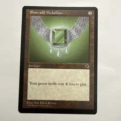 Emerald Medallion - Magic the Gathering MtG - Tempest - DAMAGED - Image 1