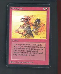 Auction #1 1993 MTG Magic The Gathering Alpha Disintegrate - Image 1