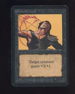 1993 MTG Magic The Gathering Alpha Unholy Strength - Image 1