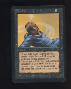 1993 MTG Magic The Gathering Alpha Drain Life - Image 1
