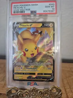 2020 Pokemon Sword & Shield Vivid Voltage - Pikachu V #043/185 - PSA 10 GEM MINT - Image 2