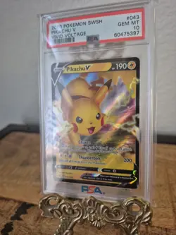 2020 Pokemon Sword & Shield Vivid Voltage - Pikachu V #043/185 - PSA 10 GEM MINT - Image 4