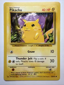 Pikachu Base Set - NM - 1999 Pokemon WOTC - 58/102 - Image 1