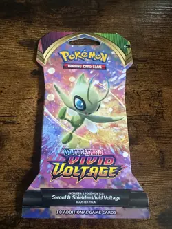 Pokemon TCG Sleeved Sword & Shield Vivid Voltage Booster Pack (Factory Sealed) - Image 1