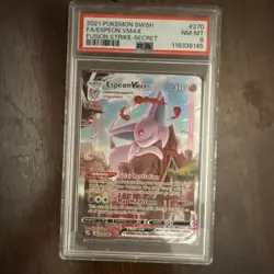 Pokemon Fusion Strike Espeon VMAX Alternate Art Secret Rare Holo #270 PSA 8 - Image 1