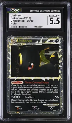 CGC 5.5 Umbreon 86/90 Holo Undaunted Pokemon Card - Image 1