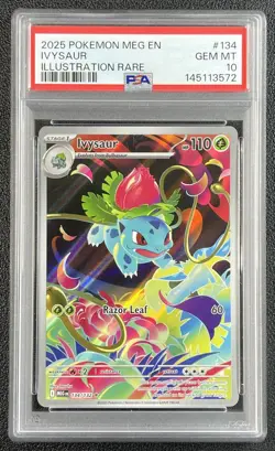 IVYSAUR PSA 10 2025 POKEMON MEGA EVOLUTION MEG EN #134/132 ILLUSTRATION RARE 572 - Image 1
