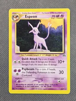Espeon 20/75 Rare (2001) Neo Discovery Pokemon TCG Vintage WoTC - Image 1