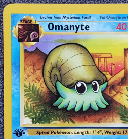 1st Edition Omanyte - Fossil - #52/62 - Vintage Pokemon Card 1999 WOTC - Image 2