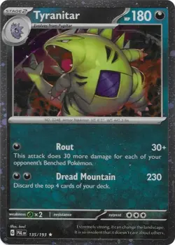 Tyranitar - 135/193 - Cosmos Holo NM, English Pokemon Paldea Evolved - Image 1