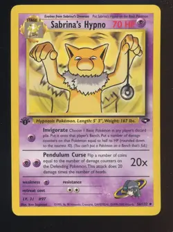 2000 Pokemon Gym Challenge #56/132 Sabrina's Hypno NM - Image 1