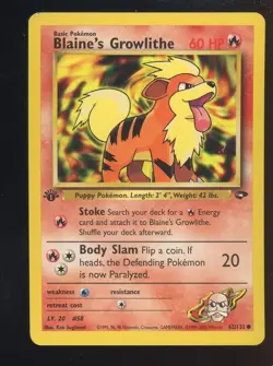2000 Pokemon Gym Challenge #62/132 Blaine's Growlithe NM - Image 1