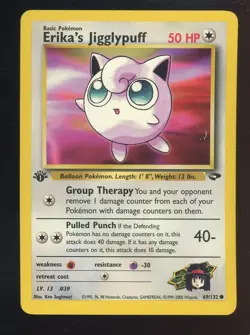 2000 Pokemon Gym Challenge #69/132 Erika's Jigglypuff NM - Image 1