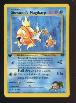 2000 Pokemon Gym Challenge #73/132 Giovanni's Magikarp NM - Image 1