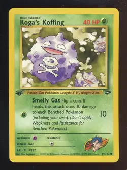 2000 Pokemon Gym Challenge #79/132 Koga's Koffing NM - Image 1