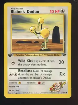 2000 Pokemon Gym Challenge #61/132 Blaine's Doduo NM - Image 1