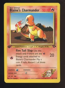 2000 Pokemon Gym Challenge #60/132 Blaine's Charmander NM - Image 1