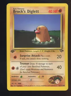 2000 Pokemon Gym Challenge #67/132 Brock's Diglett NM - Image 1