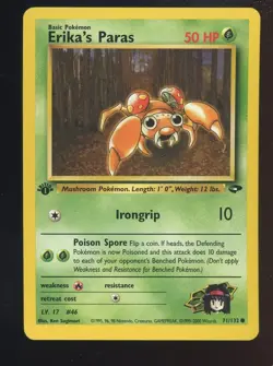 2000 Pokemon Gym Challenge #71/132 Erika's Paras NM - Image 1