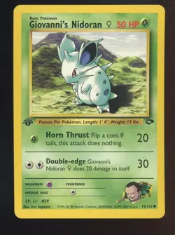 2000 Pokemon Gym Challenge #75/132 Giovanni's Nidoran NM - Image 1