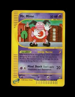 2002 Pokemon AQUAPOLIS MR. MIME REVERSE HOLO 95a/147! HP POOR DMG - Image 1
