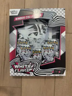 Pokemon TCG Scarlet & Violet—White Flare Binder Collection Box + 5 Boosters - Image 1