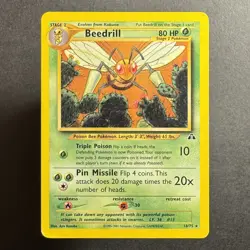 Beedrill - 18/75 - Neo Discovery - Pokemon - Rare - Damaged - Image 1